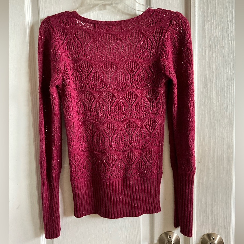 Arden B Vintage Burgundy Knit Sweater - Picture 2 of 5